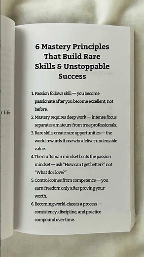 6 Mastery Principles That Build Rare Skills & Unstoppable Success😎🔥Bigi #subscribe #shorts