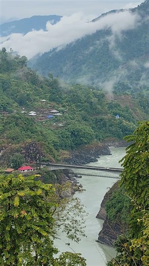 The stunning view of the Dite-Dime 65 bridge in Siang district.#shorts #siang