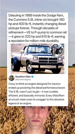 Debuting in 1989 inside the Dodge Ram, the Cummins 5.9L inline-six brought 160 hp and 400 lb-ft