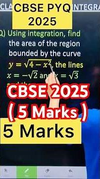 Q) Using integration, find the area of the region bounded by the curve 𝑦=√(4−𝑥^2 ), the lin