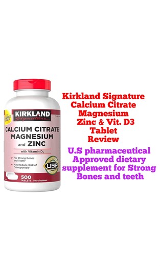 Kirkland Signature Calcium Citrate magnesium zinc & Vitamin D3 tablet review / U.S.A Pharmaceutical approved dietary supplement for Strong bones #kirkland #CALCIUM | Pharmacy knowledge
