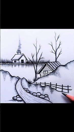 Let’s Draw Spring River Landscape 🌸✏️