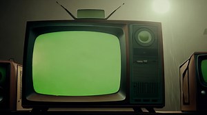 Download Glowing Green Retro Screens Stacked Vintage TVs Evoking Nostalgia for free