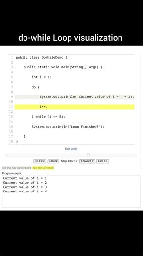 do-while Loop Visualization 🔄 Explained in 15 Seconds | Java #shorts