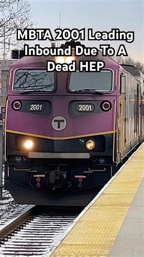 MBTA 2001 Leading Inbound Due To A Dead HEP.
