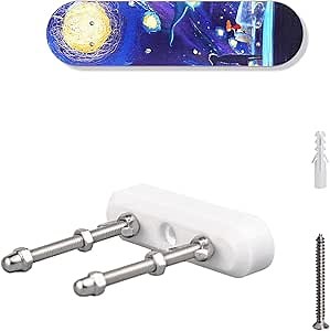 Skateboard wall mount, skateboard rack, skateboard holder, skateboard mount display, horizontal display,Space Saving,White