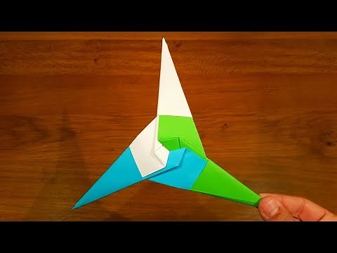 How To Make a Paper Three Pointed Ninja Star (Shuriken) - Origami
