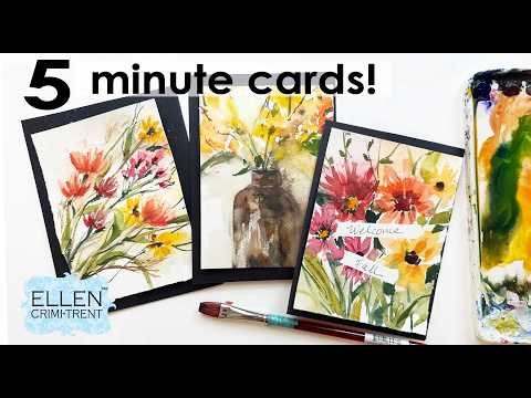 EASY 5 minute Watercolor Cards!