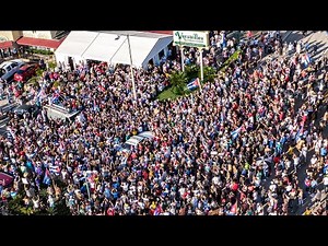Cuban exiles rally at Versailles Restaurant in Little Havana in support of protests in Cuba
