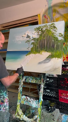 14K views · 459 reactions | The subtle art of building a paint dune  Justin Gaffrey’s newest Seascape is the sweetest balance of color & light- dm or email Rebecca@justingaffrey.com for details on how to collect! #artreels #paintingreels #seascape #seascapepainting #justingaffrey #gaffreyartmaterial #impastopainting #timelapse | Justin Gaffrey Gallery | Facebook