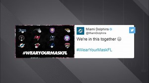 Dolphins tweet image of team logo with facial covering