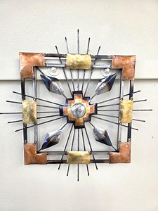 Bold Aztec Wall Art – 26" Multicolor Metal Sculpture – Tribal Southwest Home Decor - Etsy