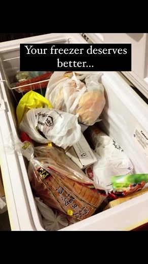 Your freezer deseves better than the life you’re giving it… make it organized and accessible and hell your frozen food last! #freezer #freezerorganization #freezerfun #preppertok #homestead #homesteading #garden