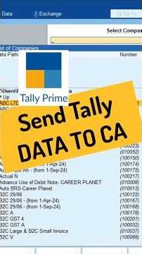 ⚡ Send Tally Data to Your CA Easily! 😲 | Tally Prime Trick