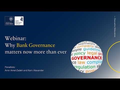 Webinar: Why Bank Governance matters now more than ever
