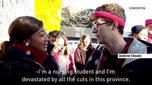19K views · 259 reactions | Thousands of demonstrators walked to the Alberta legislature Thursday to protest cuts being made to the public sector. Read more: www.cbc.ca/1.5479034 | CBC Edmonton | Facebook