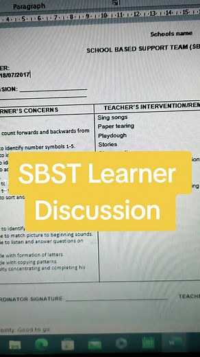 SBST Learner Discussion Document - Improve Classroom Concerns