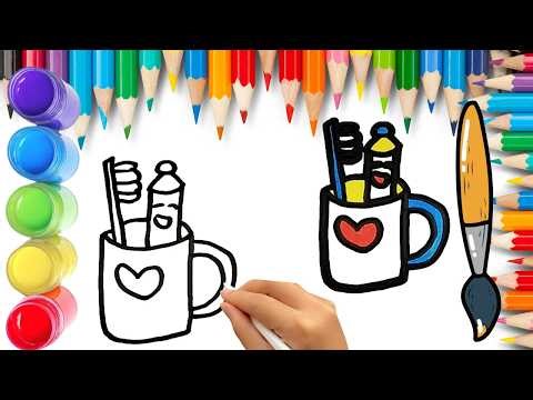 How To Draw cute Toothpaste Drawing, Painting & Coloring For Kids and Toddlers_ Child Art 🐋🌈🎨