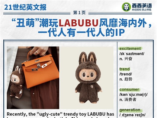 “丑萌”潮玩LABUBU风靡海内外，一代人有一代人的IP | 英语时文