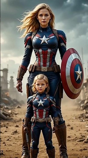 Woman Captain America with Her Daughter in a Ruined City 💥 | Epic Scene! #captainAmerica #marvel