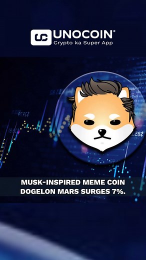Crypto news 16 Oct 🔰 Musk-inspired meme coin Dogelon Mars surges 7%. 🔰 Ferrari to accept crypto for luxury car purchases: Reuters. 🔰 BTC crosses key bullish indicators for the second time in history. #cryptonews #cryptoupdates #cryptos #dogelon_mars #dogelonmarspriceprediction #dogelon #dogelonarmy #bitcoinbullrun #bitcoinupdate #ferrari #cryptoaccelerator | Unocoin