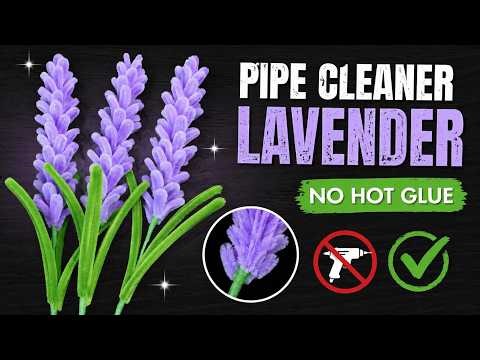 💜 DIY Lavender Flowers with Pipe Cleaners 🌿 No Hot Glue Needed | Easy Beginner Tutorial
