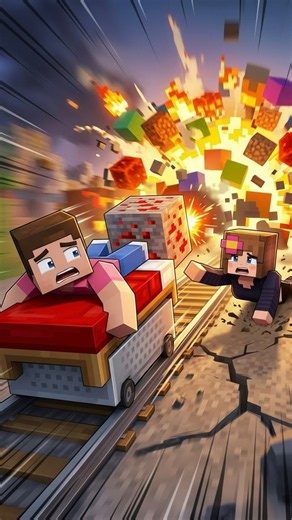 Minecraft 3D Cloth Simulation:Steve [Final Explosion 24] #minecraft #animation