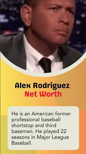 Alex Rodriguez Net Worth 2023 💰 #networth #celebrity #alexrodriguez #baseball