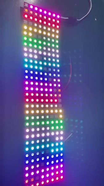 2pcs WS2812B RGB can individually address 8X8 64 pixel LED matrix flexible panel light, suitable for full-color work, with the controller SP801E, SP107E and other image video text display DC5V
