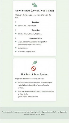 Structure of the Solar System: Inner, Outer Solar System