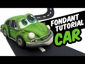 Kids CAR WITH EYES | fondant tutorial | cake topper