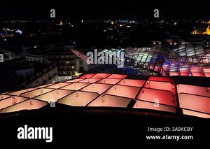 Evening sky over Metropol Parasol, Seville city lights Stock Video Footage - Alamy
