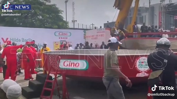 Hilda Baci Cooks Giant Pot of Jollof Rice in Lagos