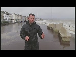 UK storms: Channel 4 News on the Weymouth esplanade