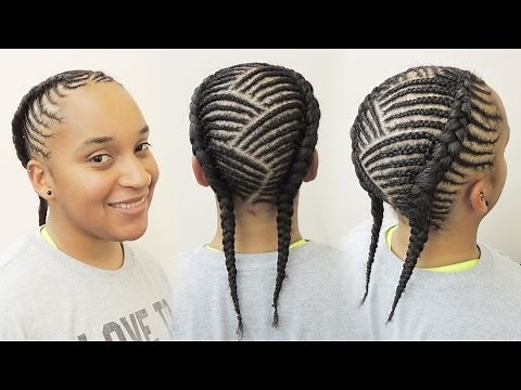 #461 - DOUBLE FISHBONE BRAIDS on Natural Hair | Cornrow Style Demo