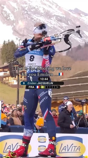 Emilien Jacquelin, Mesdames et Messieurs 😮🇫🇷 It’s not just in the Olympic sprint in Antholz that Jacquelin puts in an incredible performance at the shooting range. He has often shown his class there in the past too. Despite outstanding shooting, he „only“ came in fourth today. Nevertheless, we say: hats off! 🎩 #Biathlon #Olympics #MilanoCortina2026 #Wintersports | Biathlonworld
