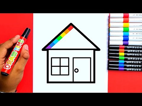 How to Draw Cute House in Simple and Easy Way! For Kids and Toddlers