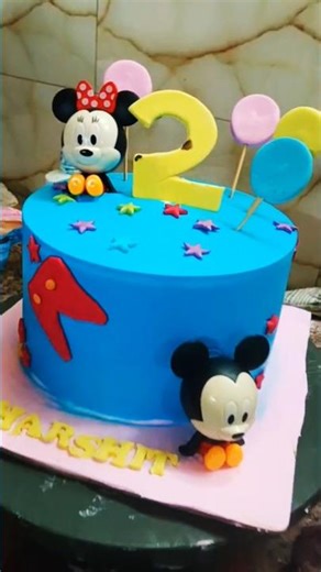 Mickey mouse cake Blue 🔵 teddy bear #cake #ssbakery #shorts #mickeymouse #teddycake #viralcake