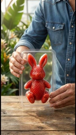 Woman Turns Into Strawberry Rabbit | #ai Fruit Morph #shorts
