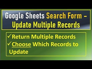 Google Sheets Form Update Records from Results