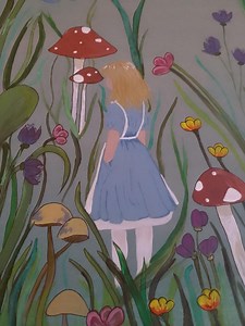 Alice in Wonderland Painting (original Acrylic Painting A4) - Etsy