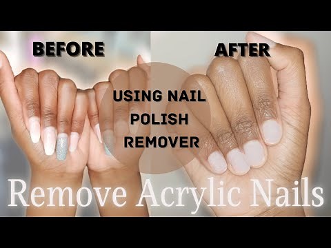 How to REMOVE ACRYLIC NAILS using NAIL POLISH REMOVER!