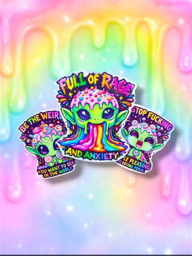 Alien Stickers Set If Three or Choose 1. Weirdcore Funny Quote Decals - Etsy