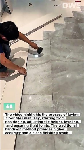 Manual Tile Installation – Professional Floor Leveling Process