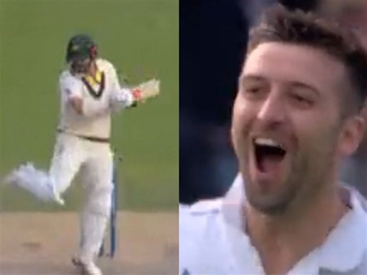[Watch] Mark Wood outsmarts Travis Head with a quick short ball on Day 3 of 4th Ashes Test