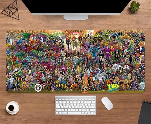 Marvel Characters Desk Mat | X-men Mouse Pad | Large Desk Pad | Movie Desk Decor - Etsy
