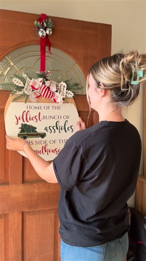 Darling Door Decor on Instagram: "We’re definitely a jolly bunch in our house. Get your door decor sets now before it’s too late! #holidaydecor #christmas #nationallampoonschristmasvacation #humor #homedecor"