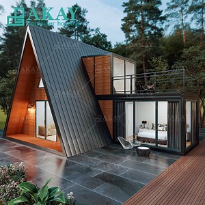 [Hot Item] Prefab Kit House 40FT Outdoor Triangle a Frame Villa Luxury 3 Bedrooms Living Container Modular Prefabricated House