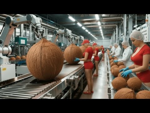 Inside a Modern Coconut Water Processing Factory | From Fresh Coconuts to Bottled Coconut Water