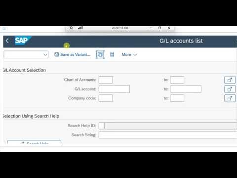 SAP9 - Chart of Accounts (List Viewer)